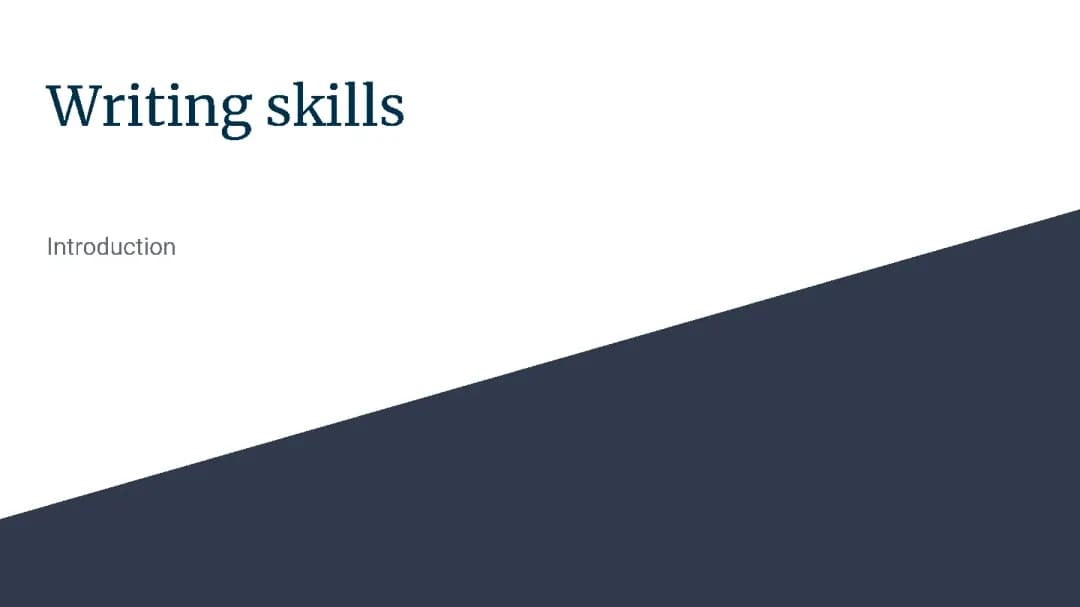 Writing skills 