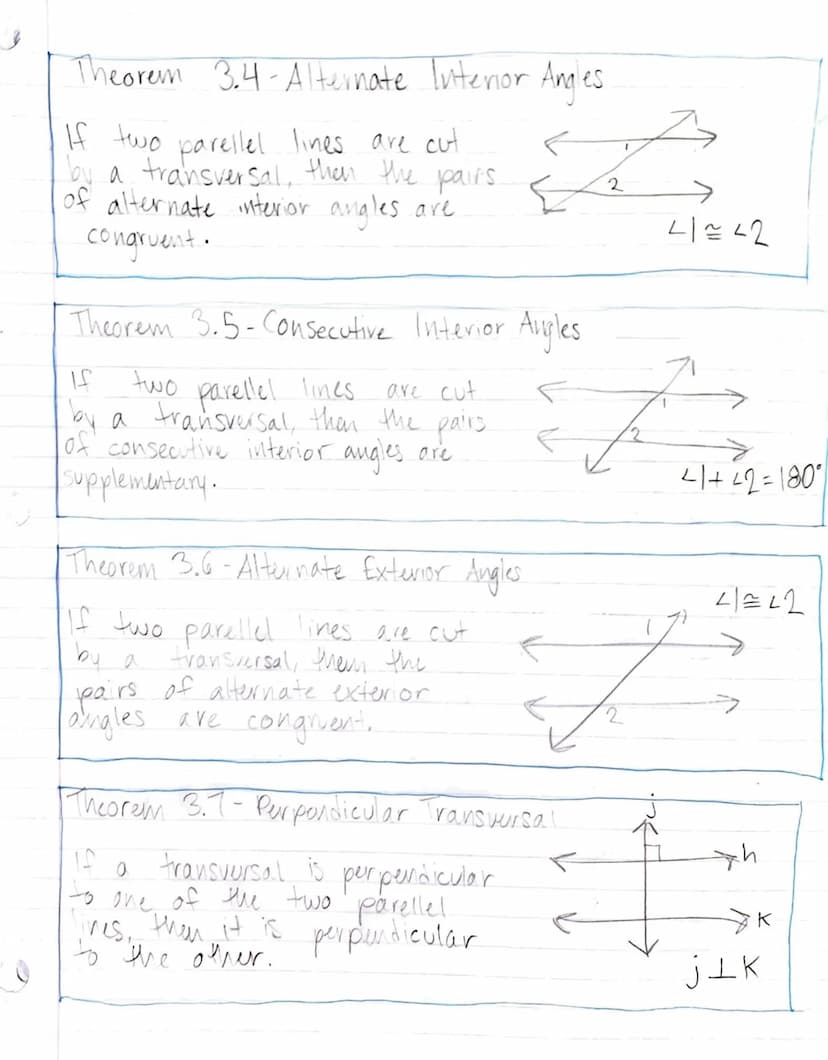 
<h2 id="theoremsfortransverselines">Theorems for Transverse Lines</h2>
<p>Theorems for transverse lines are important concepts in geometry 