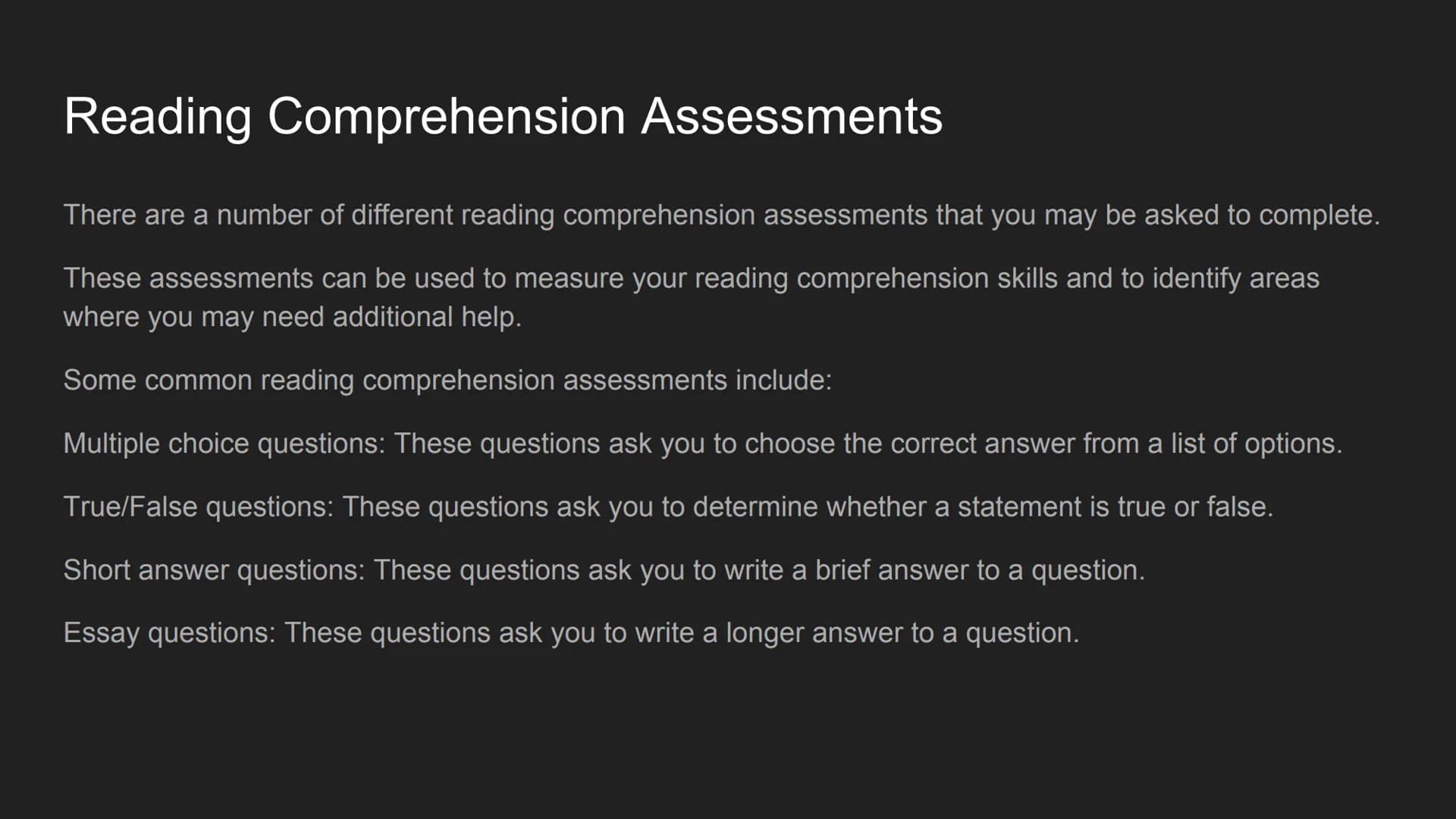 Reading comprehension
Introduction What is Reading Comprehension?
Reading comprehension is a complex skill that involves a number of differe