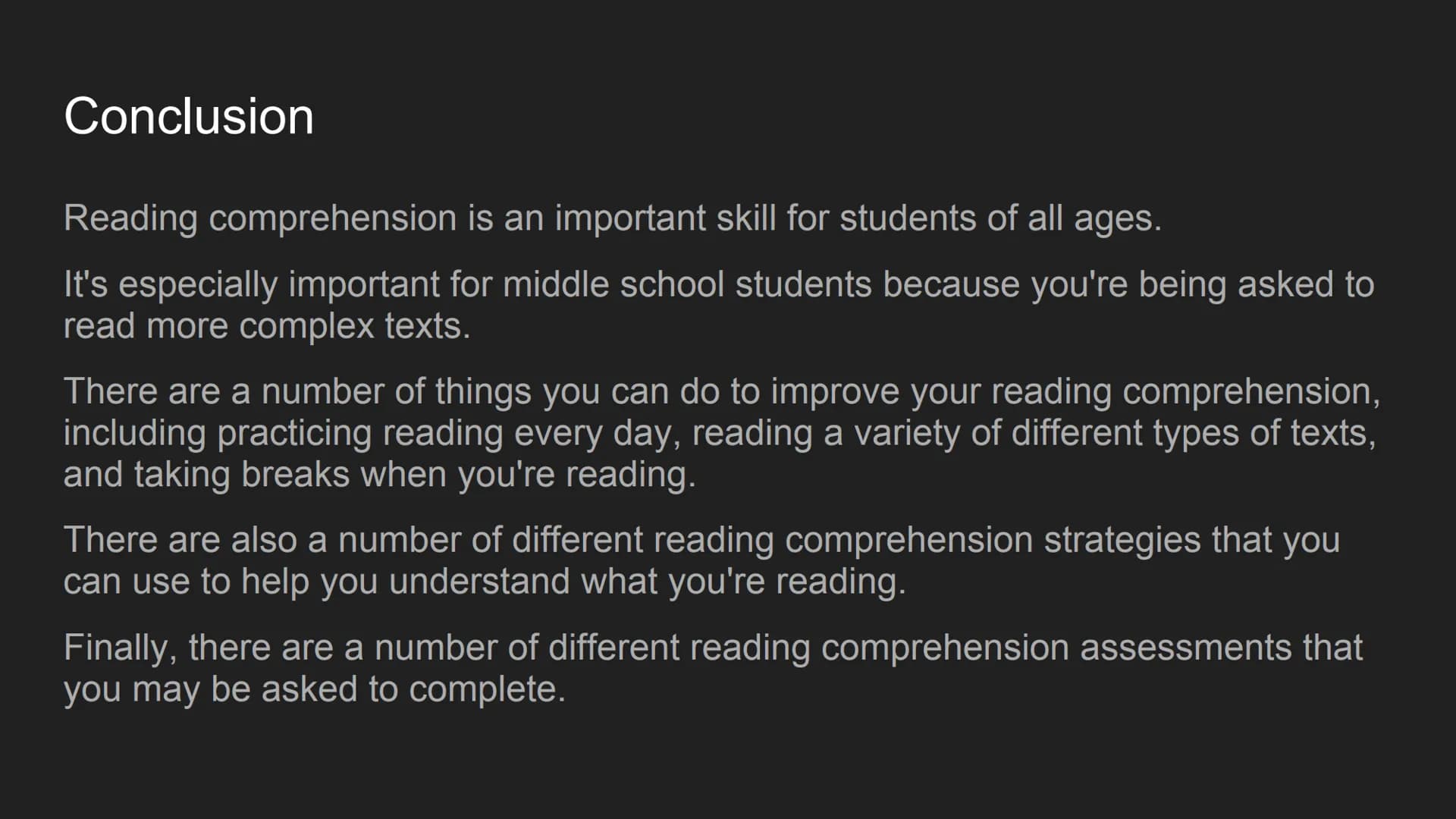 Reading comprehension
Introduction What is Reading Comprehension?
Reading comprehension is a complex skill that involves a number of differe