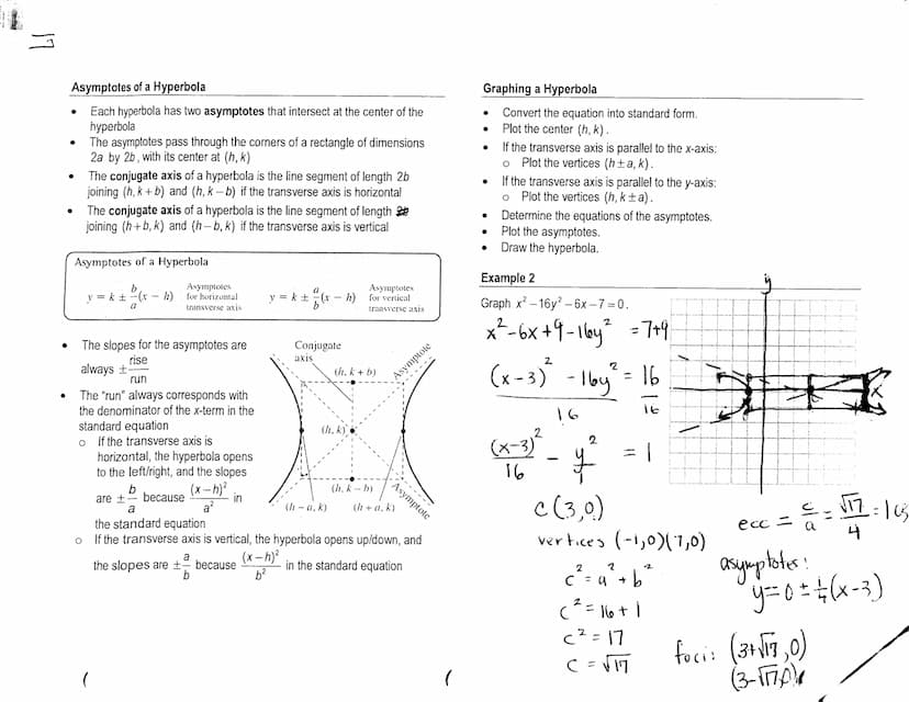 16
●
●
Definition of a Hyperbola
A hyperbola is the set of all points (x, y) in a plane, the difference of whose
distances from two distinct