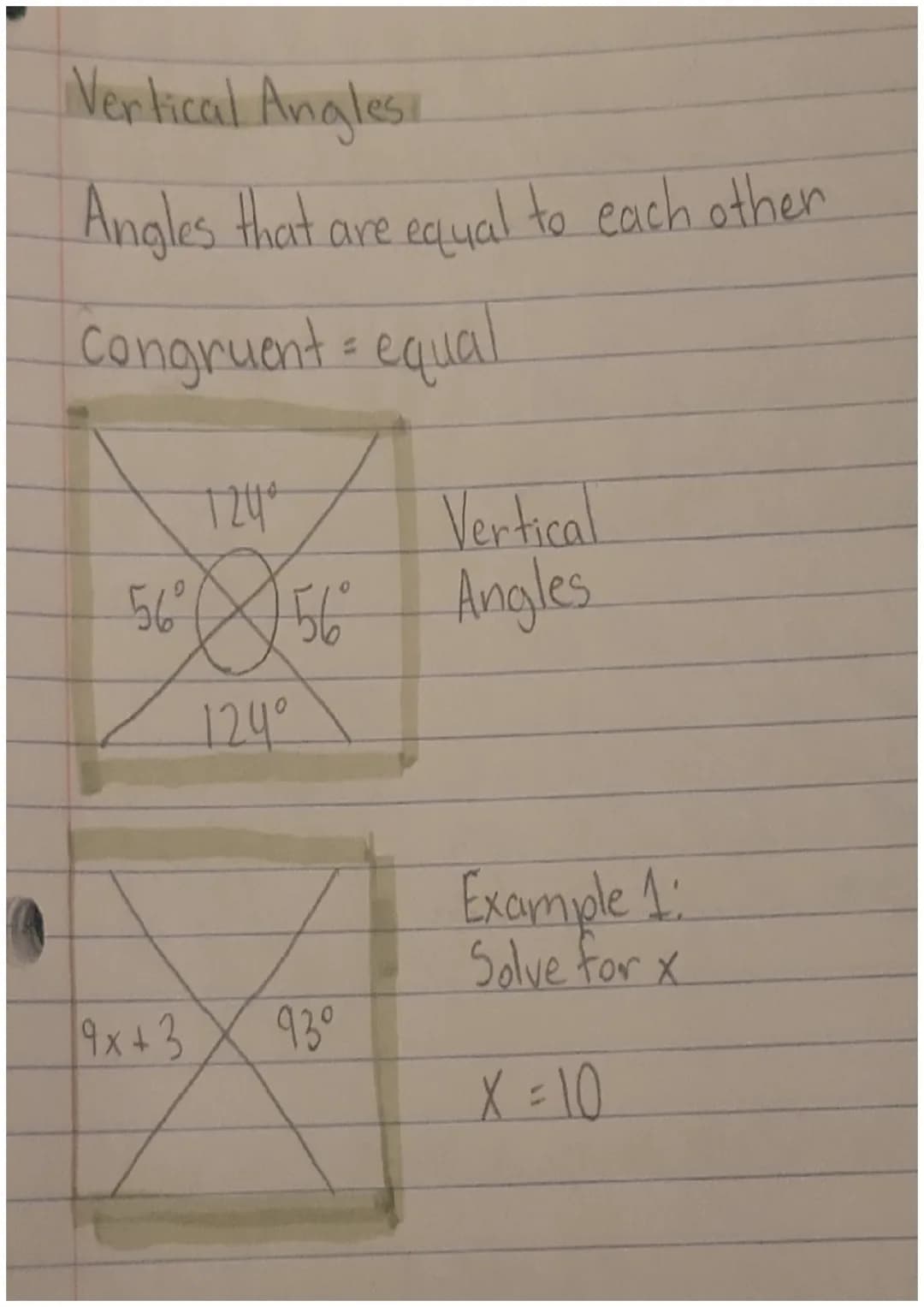 Complementary Angle
An angle(s) that join together to equal 10°
56°
6x +3
2x+²7
ZABC=630
M
3n-8.
Example 1: Solve for x
X = 34°
26-6=20°
40
