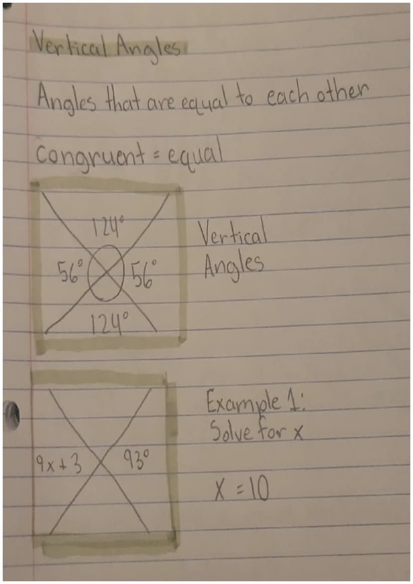 Complementary Angle
An angle(s) that join together to equal 10°
56°
6x +3
2x+²7
ZABC=630
M
3n-8.
Example 1: Solve for x
X = 34°
26-6=20°
40
