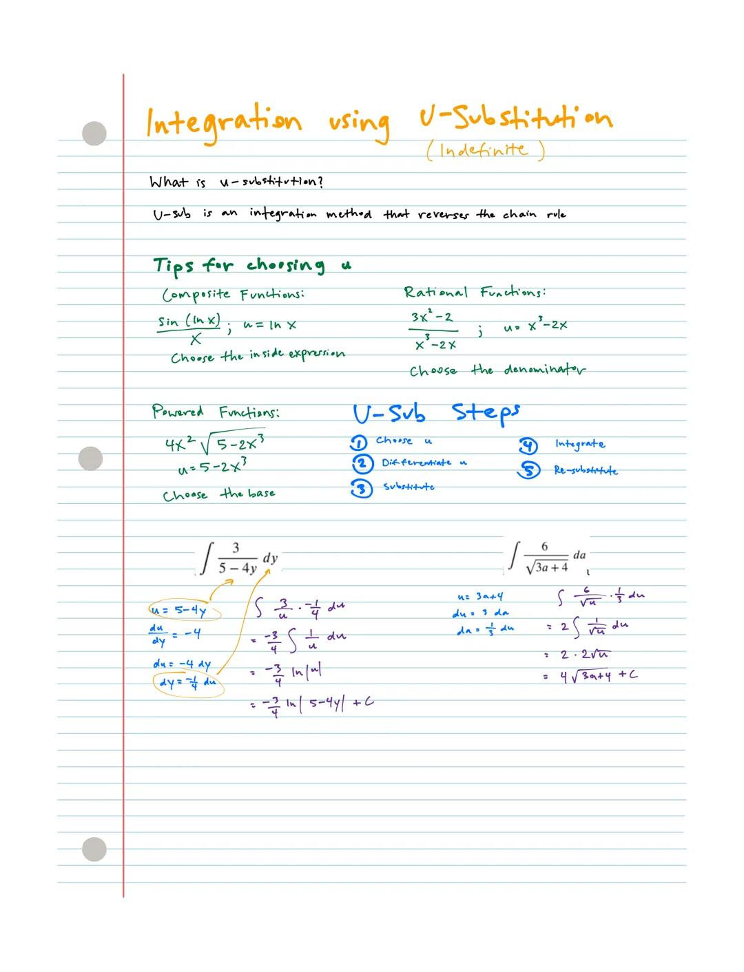 # Integration using U-Substitution
(Indefinite)

What is u-substitution?

U-sub is an integration method that reverses the chain rule

## Ti