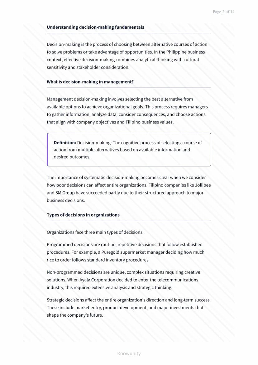 Decision-Making Process and Strategic Management Techniques
Master decision-making frameworks and strategic planning
methods
What You'll Lea