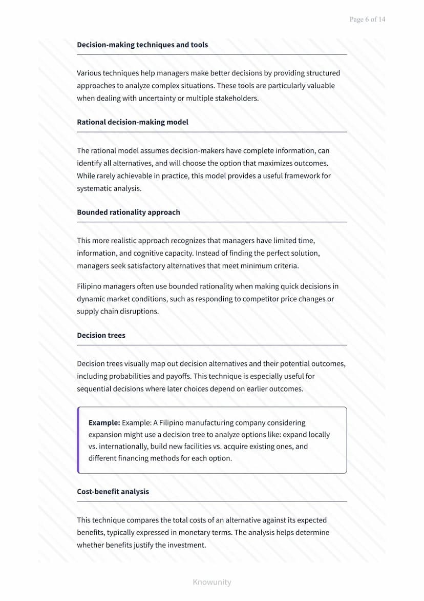 Decision-Making Process and Strategic Management Techniques
Master decision-making frameworks and strategic planning
methods
What You'll Lea