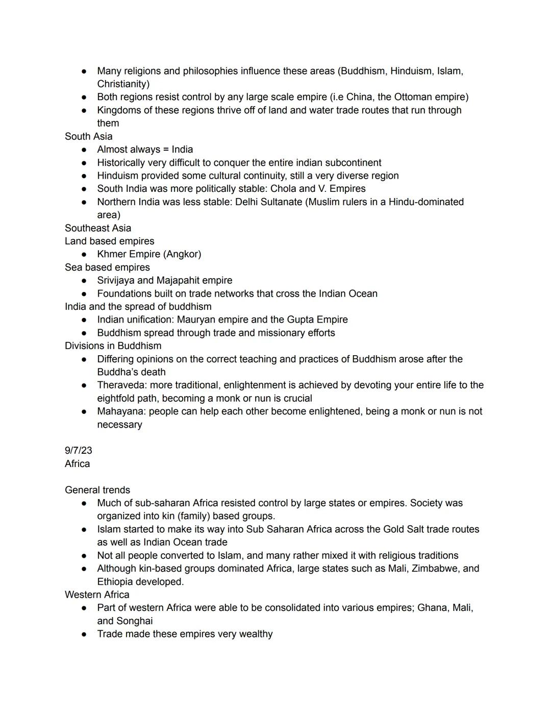 Eastern Asia
Chinese belief systems/philosophy (major role in shaping Chinese culture and society)
Doaism (go with the flow)
Buddhism (no de