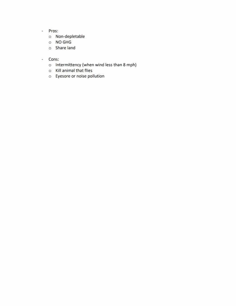 AP Environmental Science
Energy Types Notes
6.7 Biomass Energy
●
Biomass - organic matter burned for heat (heating homes/cooking)
Subsistenc