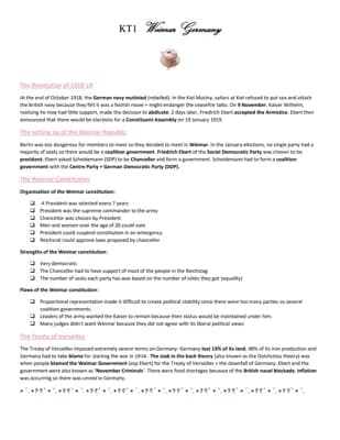 Know KT1 Weimar Germany GCSE notes<3 thumbnail