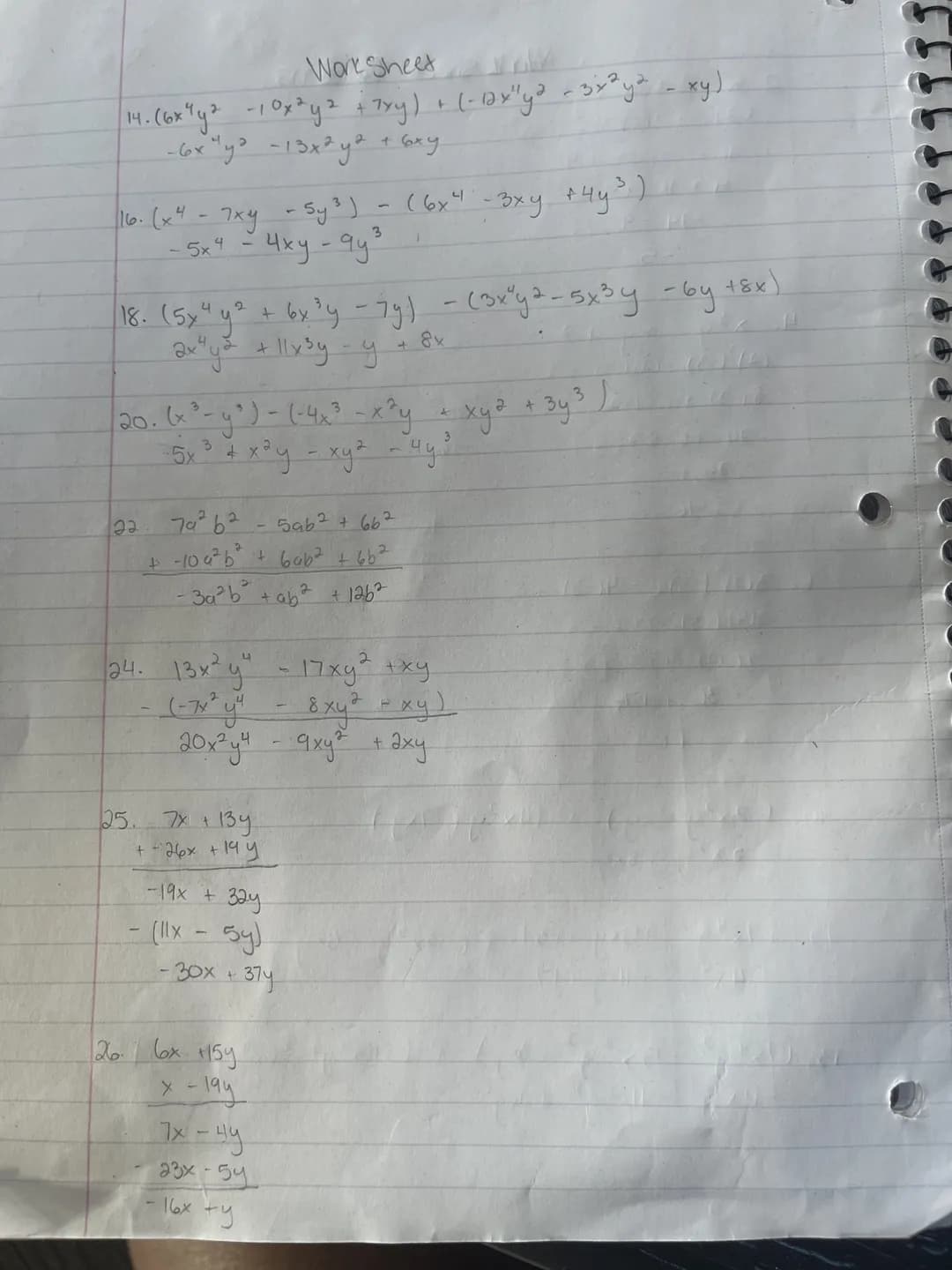y=-3
1. x² + ²xy + y²
(2)² + 2(2)(-3) + (-3) ²
4 + 4 (-3) +9
4-12 +9
-8+9 =
3. xy³ - xy +1
(2)(-3) (2) (-3) +1
(2) (-27) + 6 +1.
-54 +6 +1
7
