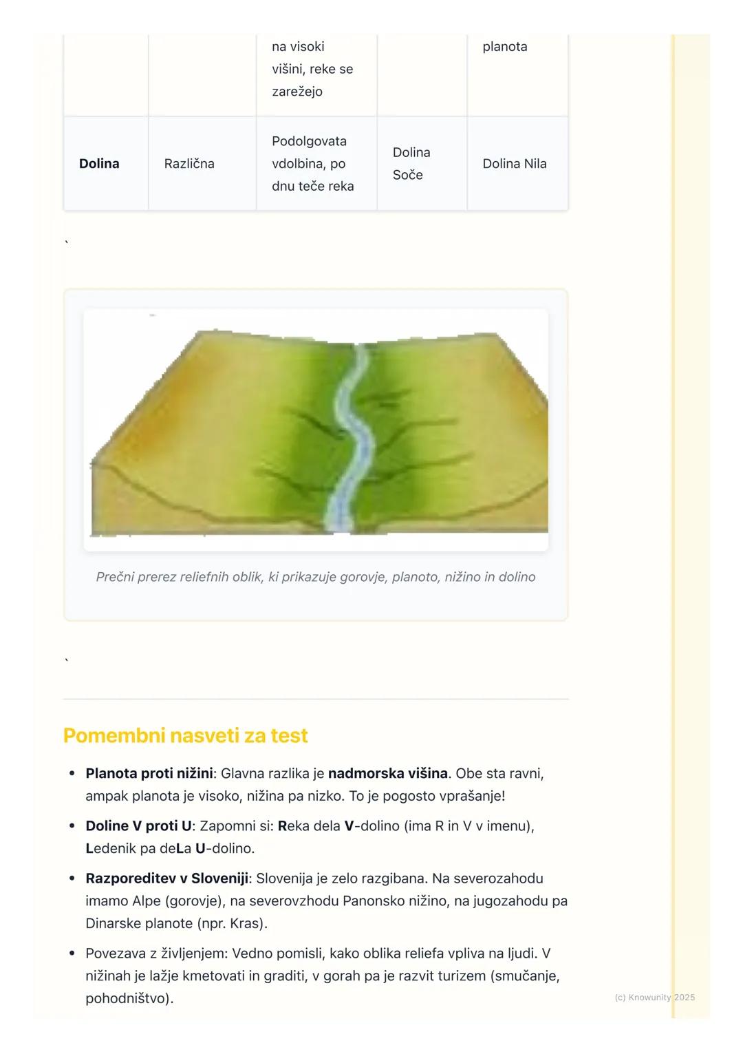 # Glavne reliefne oblike

Uvod v reliefne oblike

Relief je izraz za vse oblike na Zemljinem površju. To pomeni, da površje ni
ravno, ampak 