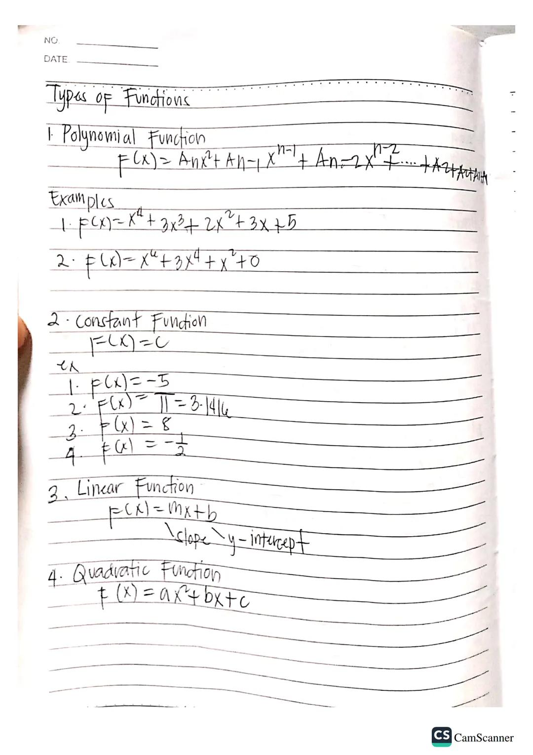 NO.
DATE:

General Mathematics

A. Funations and their graph

1. Introduction to Function
2. Rational Functions
3. Inverse, Exponential & lo