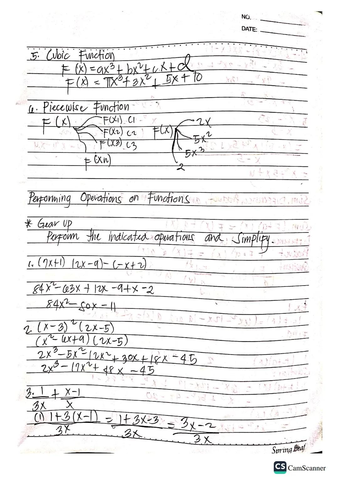 NO.
DATE:

General Mathematics

A. Funations and their graph

1. Introduction to Function
2. Rational Functions
3. Inverse, Exponential & lo