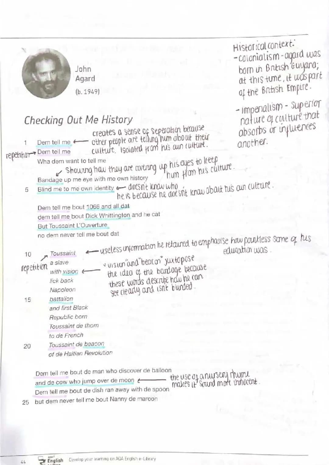 Checking Out Me History by John Agard - Poem Summary, Themes, and Analysis for Kids