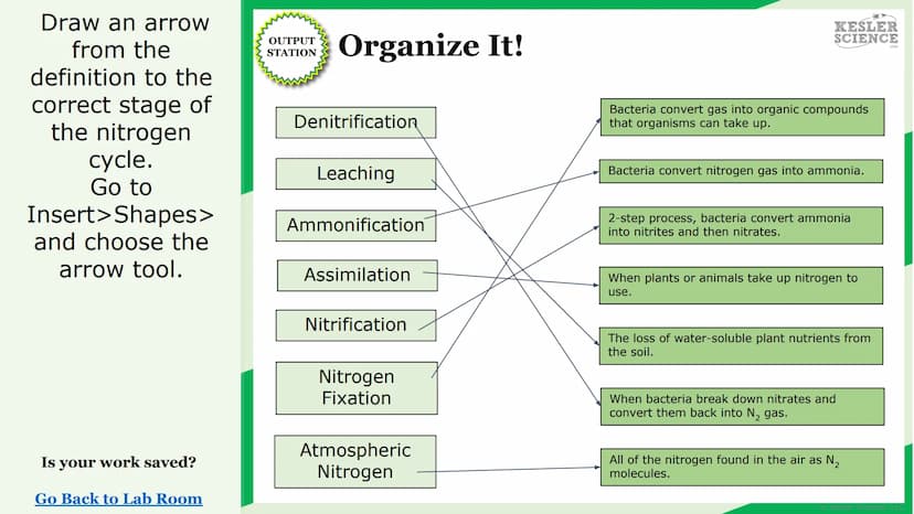 KESLER
SCIENCE
Watch It!
Research It!
Read It!
Explore It!
The Lab Room
Nitrogen
cycle
Challenge It!
Write It!
Organize It!
Assess It!
Illus