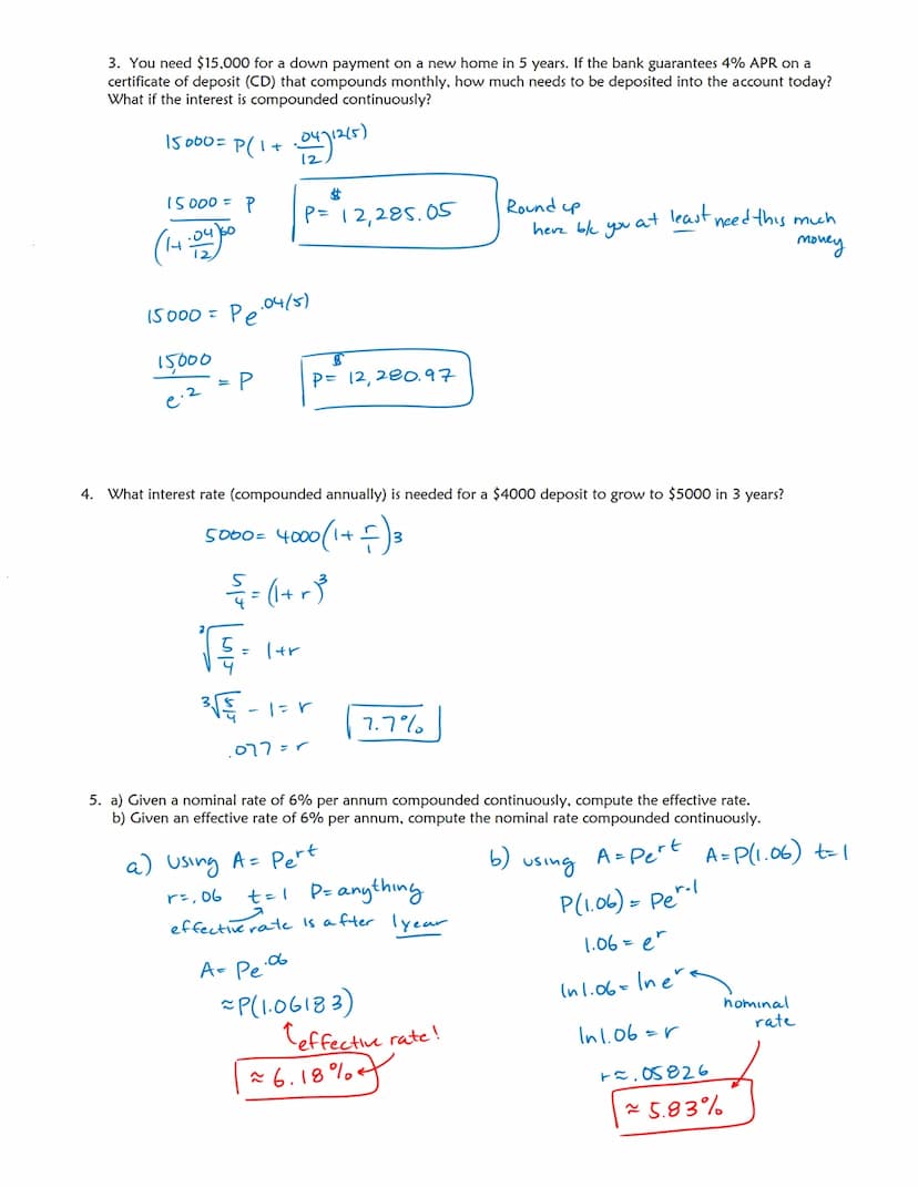 5.6
Notes
COMPOUND INTEREST
Objectives: 1) Find the amount of time it takes to double an investment.
FORMULAS
SIMPLE INTEREST
(ANNUAL)
A = P