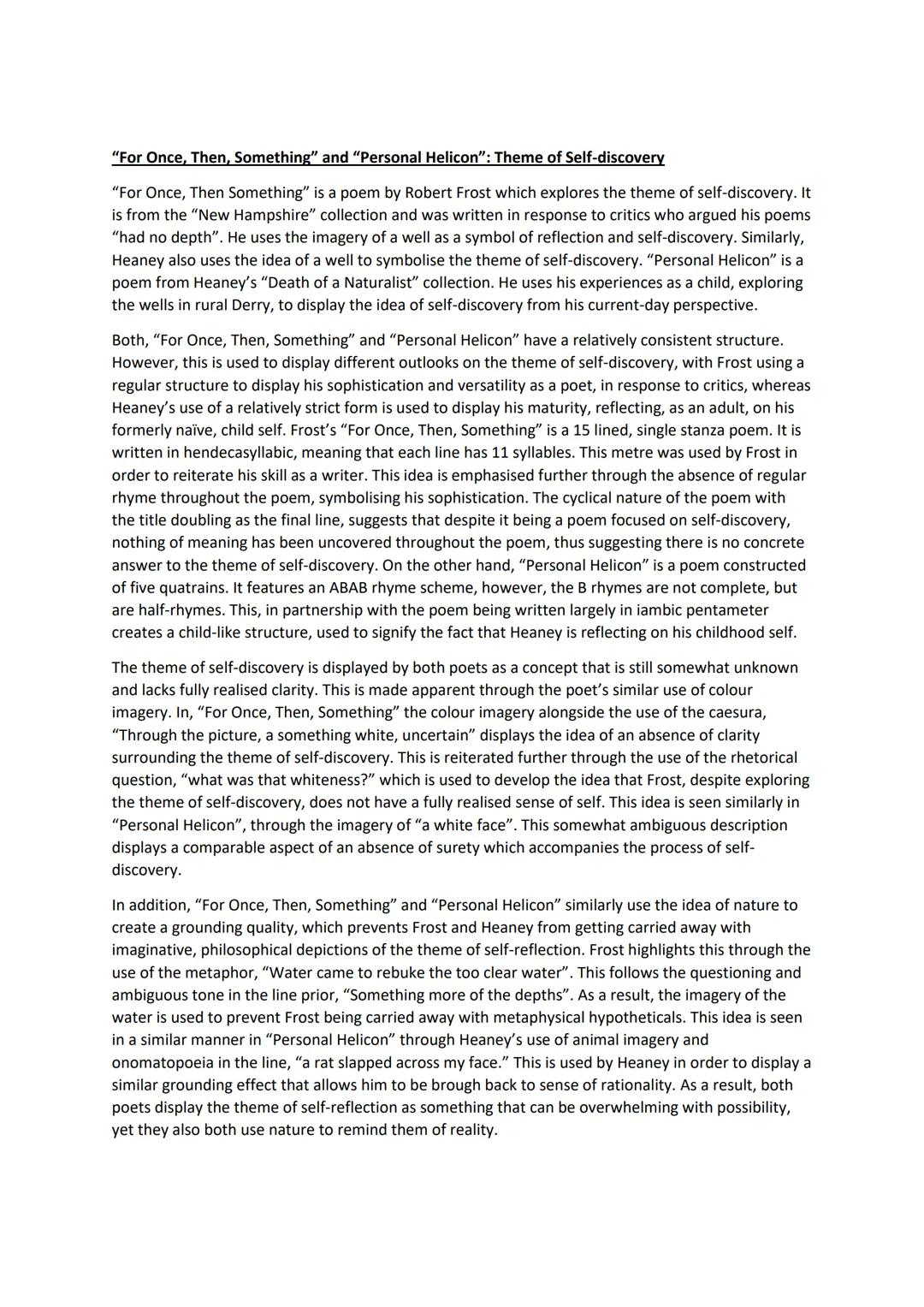 Essay on Self Reflection 