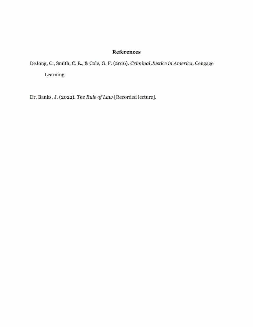 Fatimah Kadhim
CJ101
Week 3- Assignment 1
The Rule of Law
April 21, 2022
1. What is the difference between substantive criminal law and proc