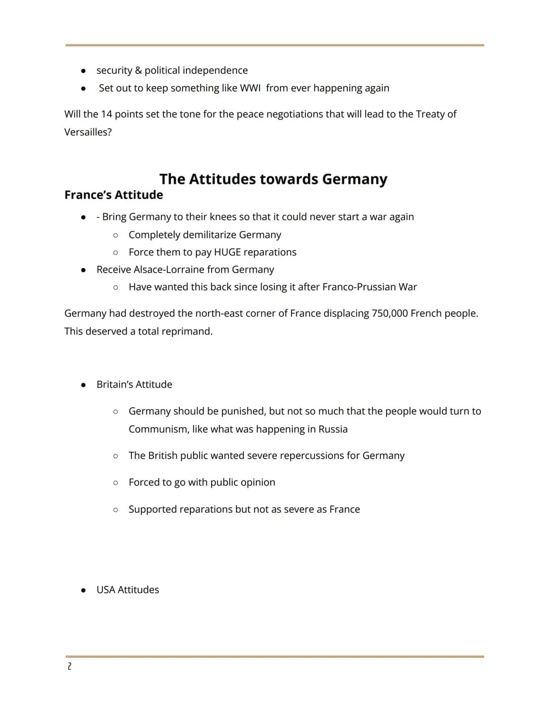 The Treaty of Versailles
The End of WWI
What is the purpose of a peace treaty?
To make the people who won the war happy.
What is the signifi