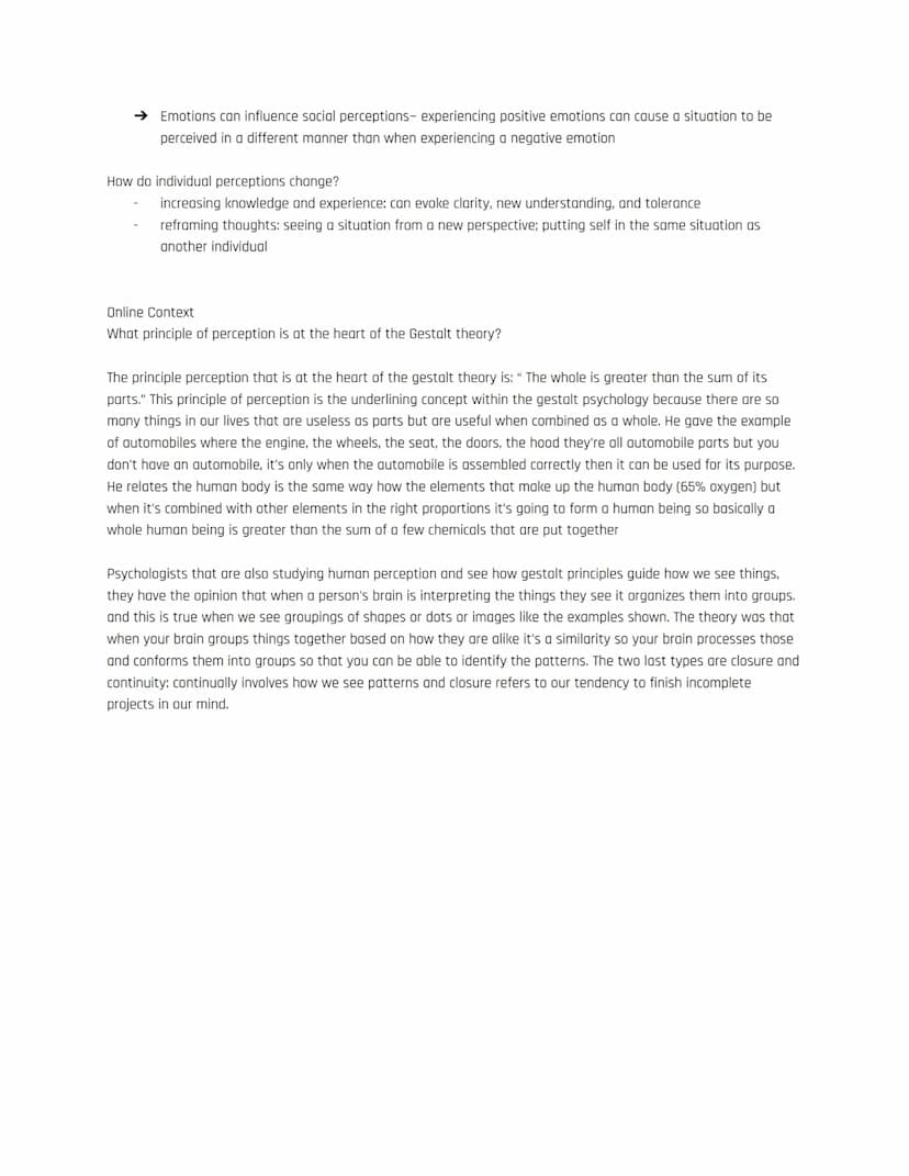 
<p>In the study of Biopsychology, sensation and perception play a crucial role. A person's perception is subjective and goes beyond passive