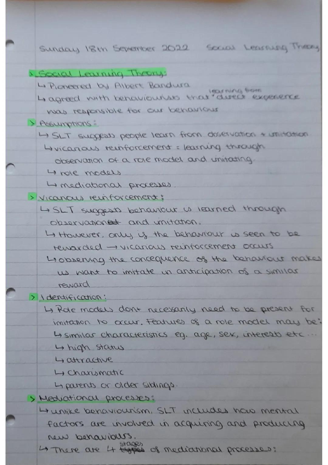 Social Learning theory