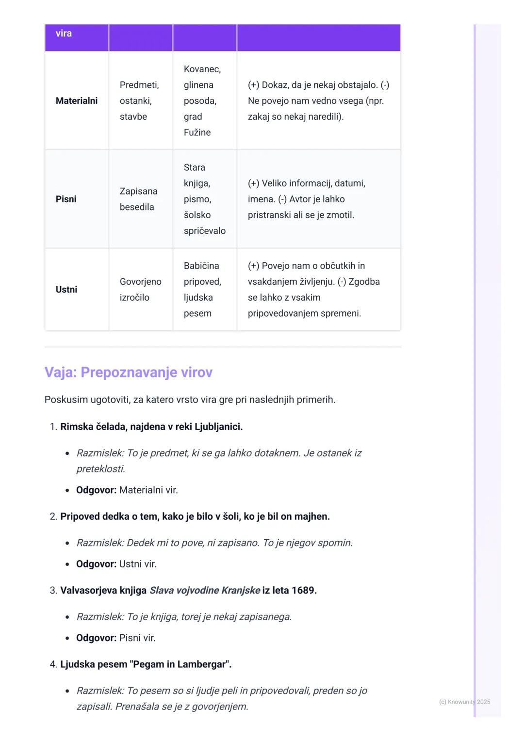 # Zgodovinski viri

Kaj so zgodovinski viri?

Zgodovinski viri so sledi iz preteklosti, ki so se ohranile do danes. Zgodovinarji so
kot dete
