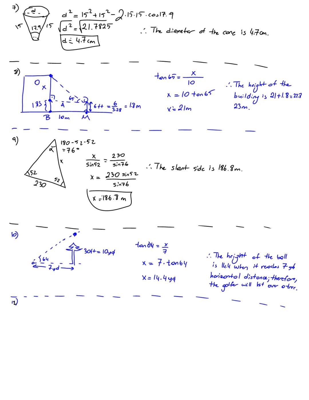 MBF3C: Mathematics of Personal Finance
Day 6: Solving Problems Using Trig
I
Before and during your problem-solving process, consider these q
