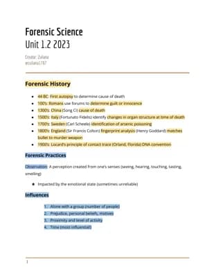 Know Forensics Unit 1.2 Notes thumbnail