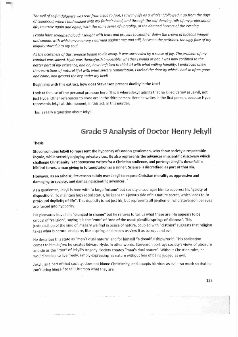 Doctor Jekyll and the Duality
of Man
Read the following extract from Chapter 10 and then answer the question that follows.
Extract
Instantly