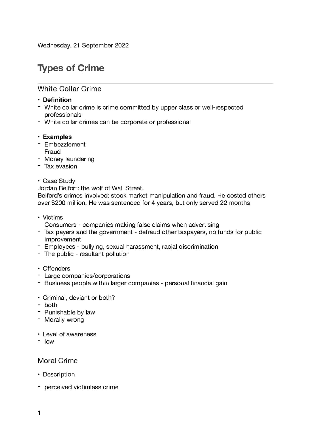 AC 1.1 - Types of Crime