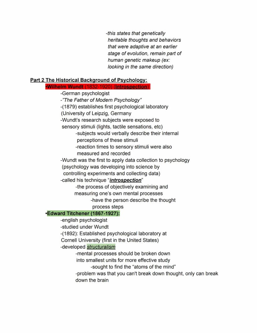 AP Psychology Unit 1 Part 1–7
Part 1: The Scientific Foundations of Psychology:
psychology- the scientific study of behavior and
mental proc