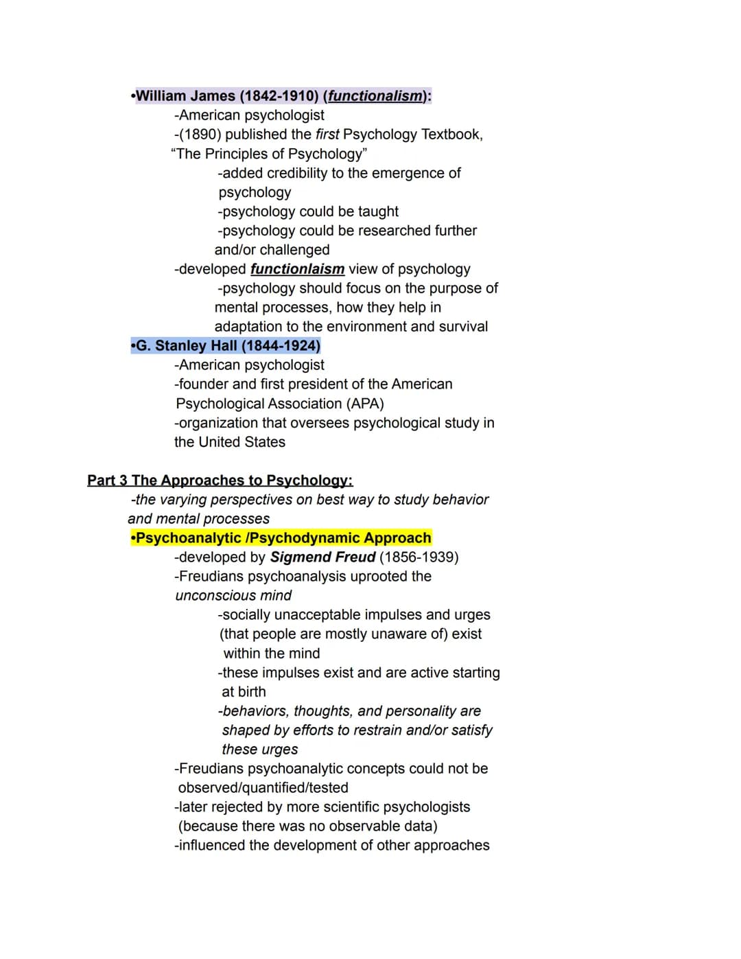 AP Psychology Unit 1 Part 1–7
Part 1: The Scientific Foundations of Psychology:
psychology- the scientific study of behavior and
mental proc