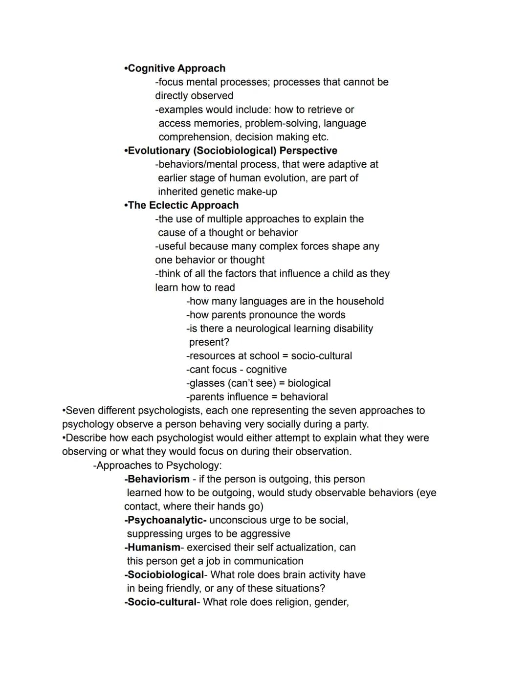 AP Psychology Unit 1 Part 1–7
Part 1: The Scientific Foundations of Psychology:
psychology- the scientific study of behavior and
mental proc