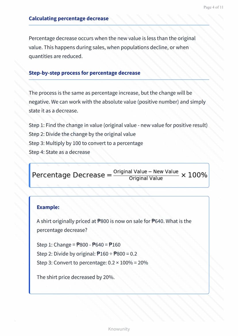 # Percentage increase and decrease in real-life scenarios

Learn to calculate and apply percentage changes in everyday situations

# What yo