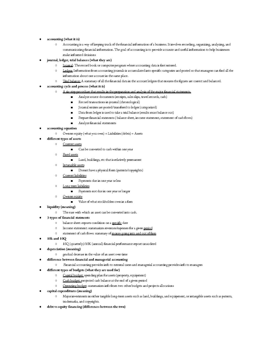 Business Review Sheet