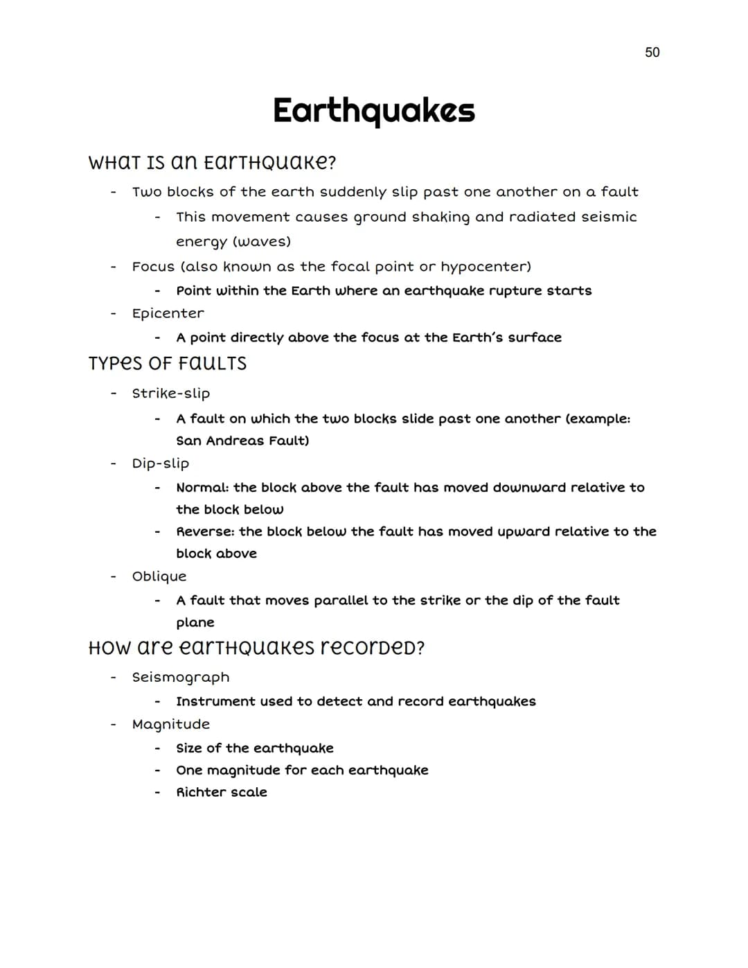 WHAT IS AN EARTHQUAKE?
Two blocks of the earth suddenly slip past one another on a fault
This movement causes ground shaking and radiated se