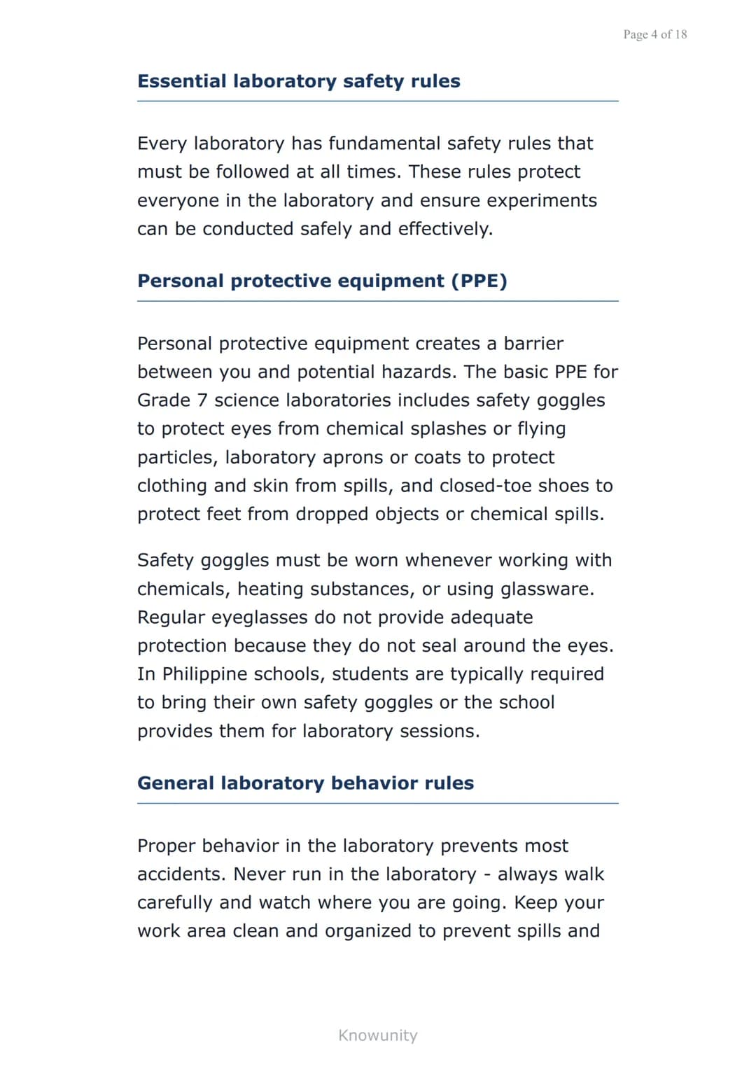 Laboratory safety and equipment for scientific
inquiry
Essential safety rules and equipment
use for Grade 7 science labs
What you will learn
