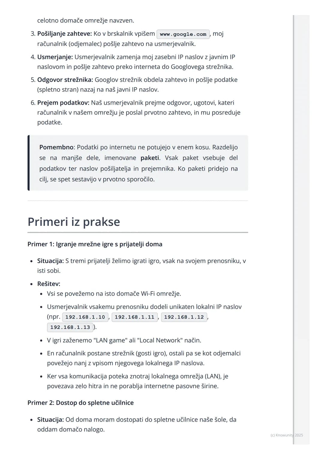 # Računalniška omrežja in
internet

Uvod v računalniška omrežja

Računalniško omrežje je v bistvu skupina dveh ali več med seboj povezanih
r