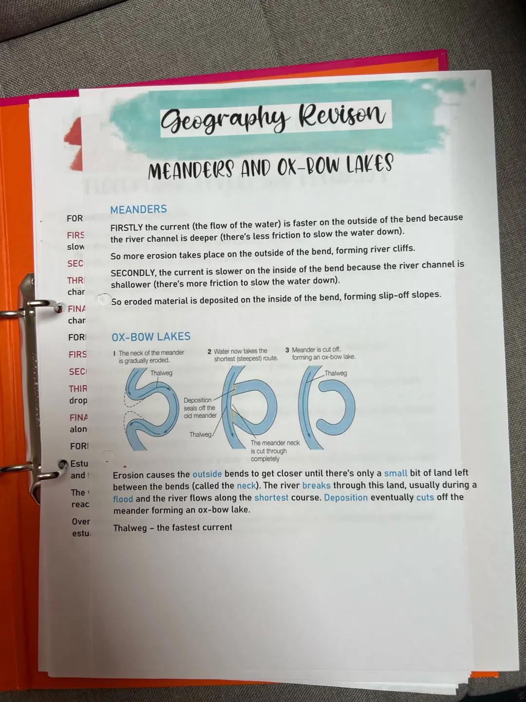 # Geography Revison

FLOODPLAINS, LEVEES AND ESTURAY'S

FORMATION OF A FLOODPLAIN

BORDR HAIH YOUT

FIRSTLY, when a river floods over the ba