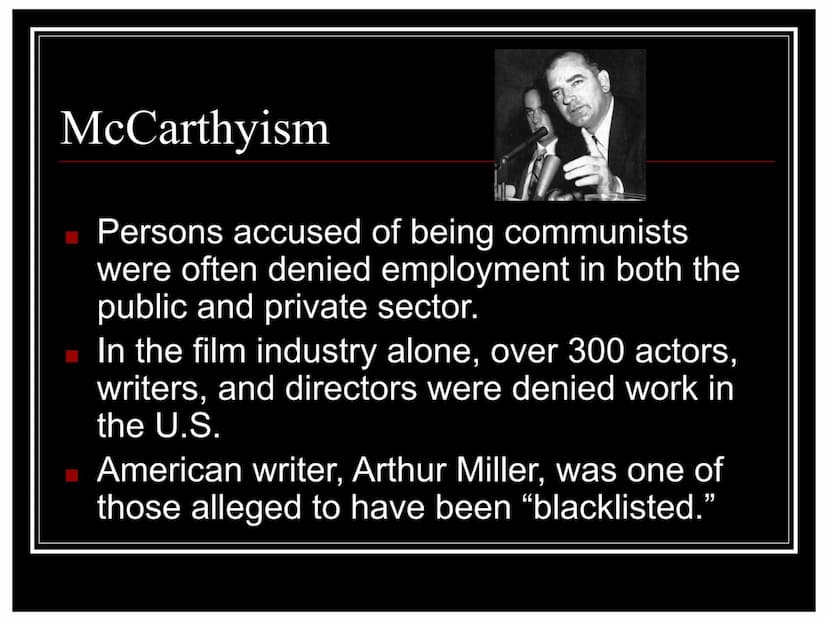 The
Crucible
By Arthur Miller
When History and Literature Collide The Crucible is . . .
Puritanism
+
Witchcraft
+
McCarthyism
+
Arthur Mille