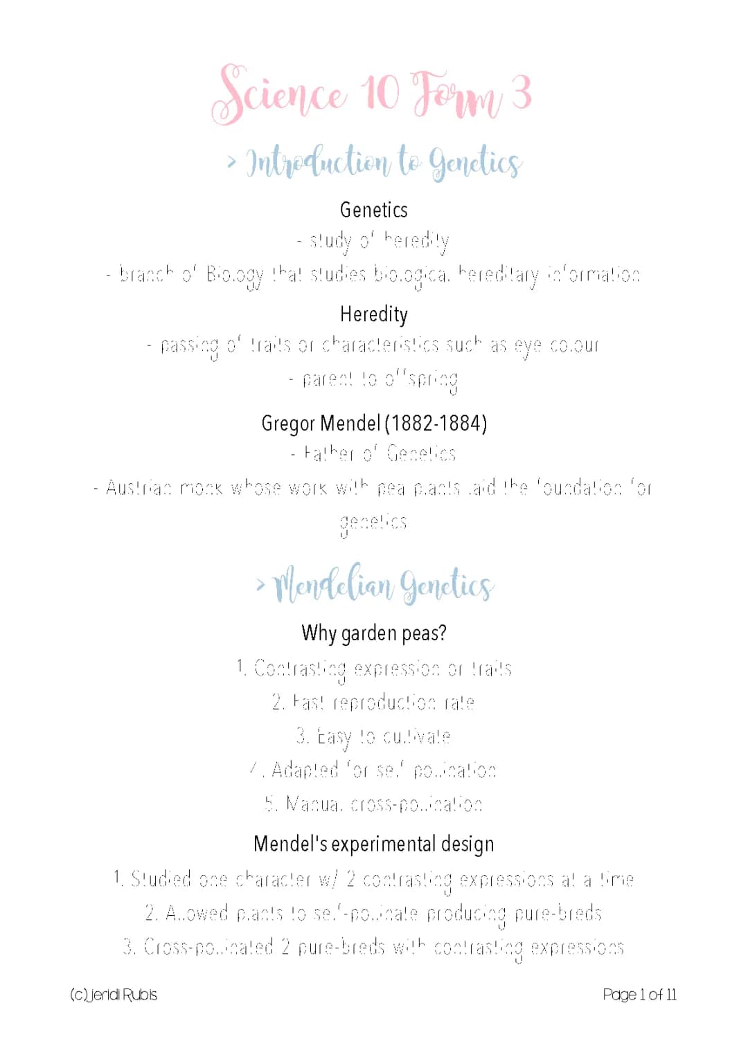 Mendelian Genetics PDF: Easy Guide to Genotypes, Phenotypes, and Pea Plants