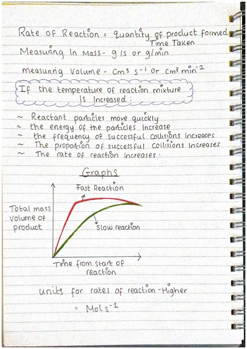 Rate
of Reaction
♡
Collision Theory
↳ used to predict the rates of chemical
reactions, particulary for gases.
Rate of Reaction,
↳ A measure 