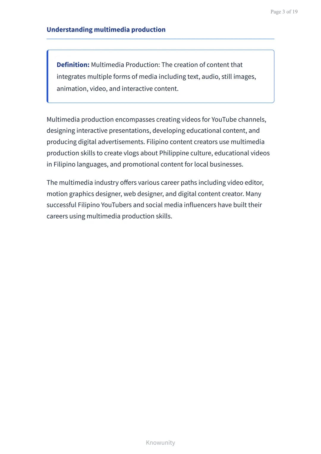 Page 1 of 19

ICT: Basic Graphic Design and Multimedia Production

Learn graphic design principles and multimedia
production basics

What yo