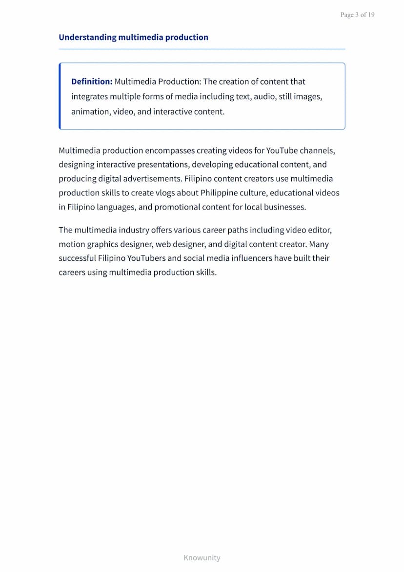 Page 1 of 19

ICT: Basic Graphic Design and Multimedia Production

Learn graphic design principles and multimedia
production basics

What yo