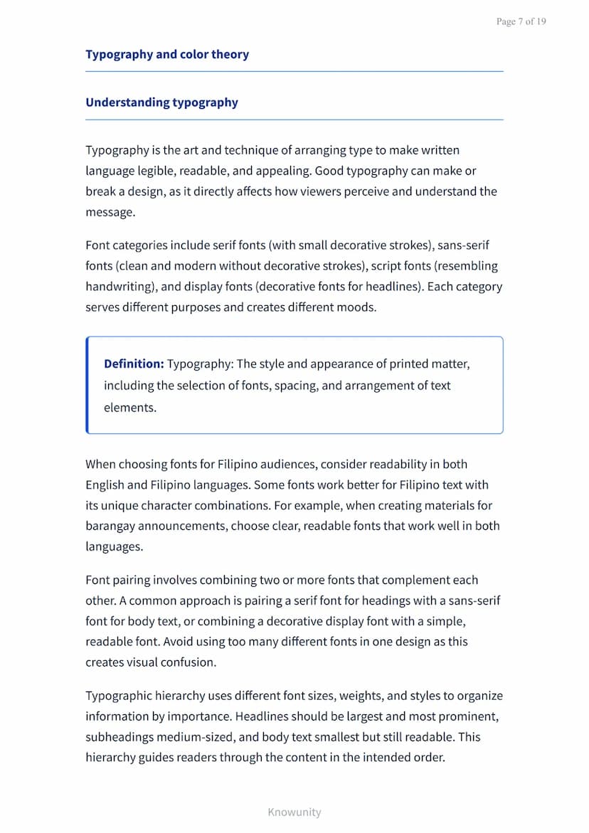 Page 1 of 19

ICT: Basic Graphic Design and Multimedia Production

Learn graphic design principles and multimedia
production basics

What yo