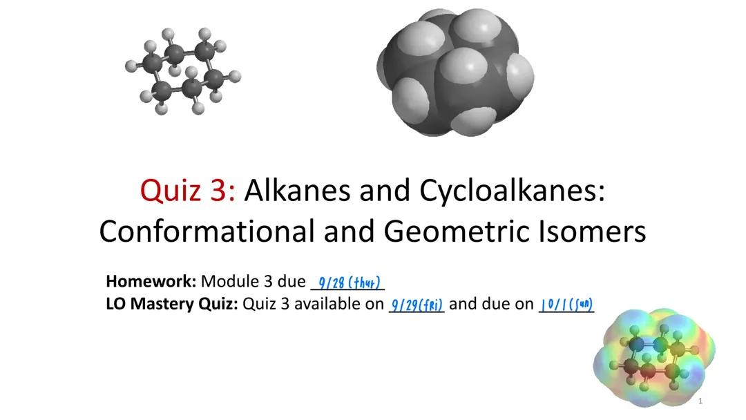 Alkanes and Cycloalkanes Conformational and Geometric Isomers