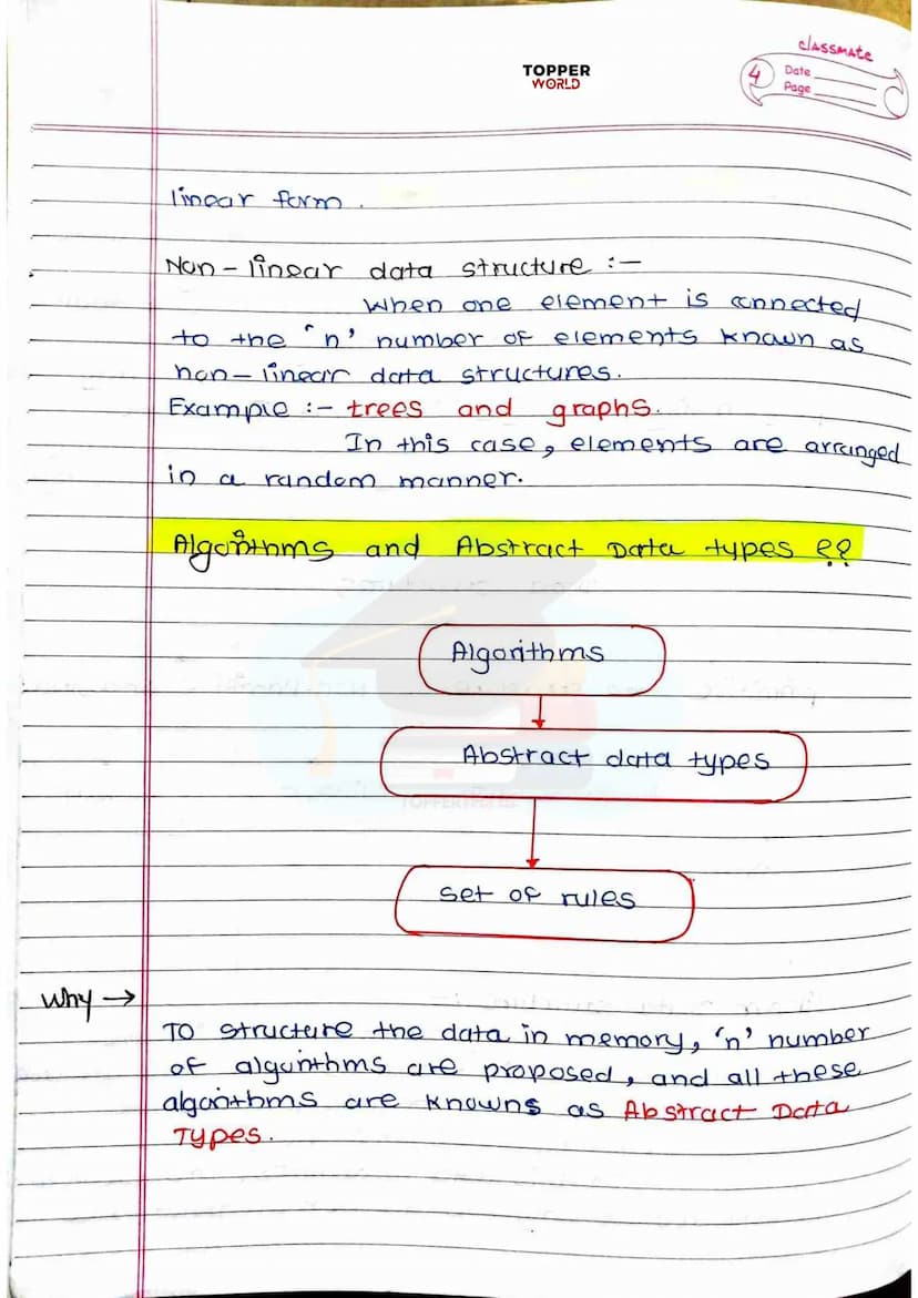 £
DSA
HANDWRITTEN
NOTES
Prepared By:
TOPPERWORLD
LEARN & GROW
TOPPER
WORLD Sr. No.
2).
3).
os.
7).
g
10).
11.
12)
137.
INDEX
Title of Topic
