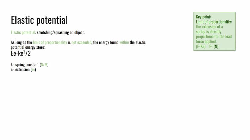 Physics
Energy - stores and transfers
Gravitational potential
Kinetic + link between kinetic +G.P.E
Elastic potential
Thermal/internal + Spe