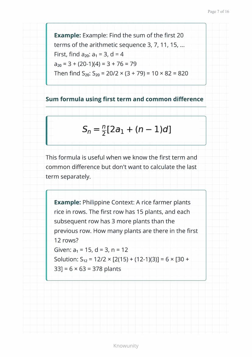 Arithmetic sequences and series: Patterns and
formulas
Understanding arithmetic sequences,
series, and their real-world applications
What yo