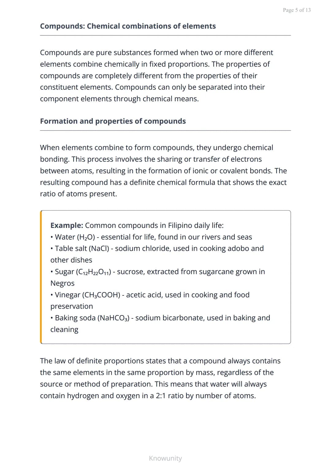 Matter and its properties: Elements, compounds, and mixtures
Classification of matter into elements, compounds,
and mixtures
What you will l